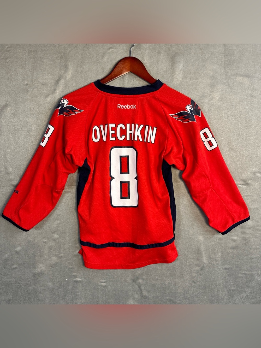 Reebok Alex Ovechkin #8 Washington Capitals Youth S/M NHL Hockey Jersey Red